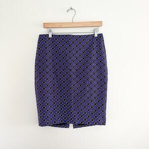 NWT Express Printed Mini Pencil Skirt Navy 10
